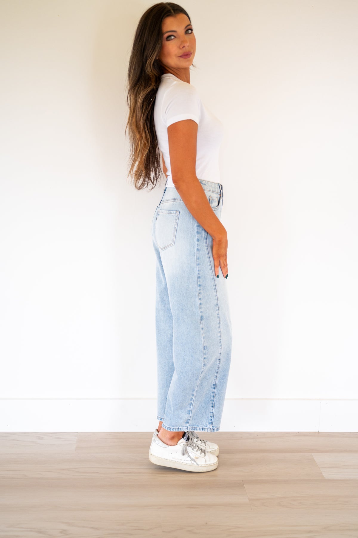 Just Black Denim High Rise Tapered Barrel Jean
