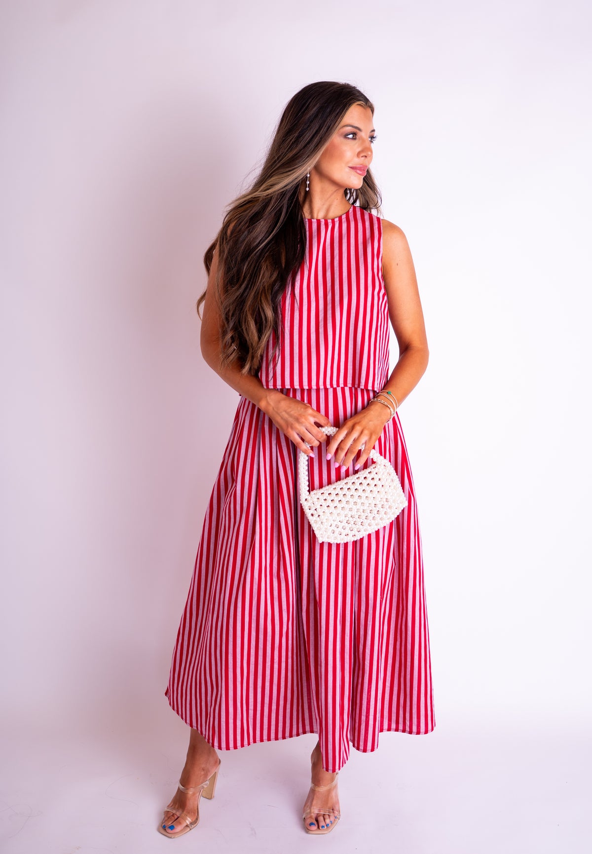 Randi Cotton Chic Stripe Skirt Set
