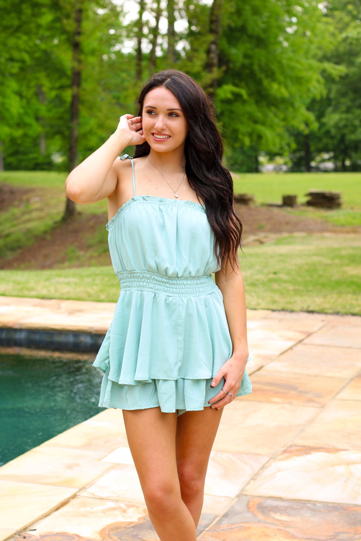 Mint sale green romper