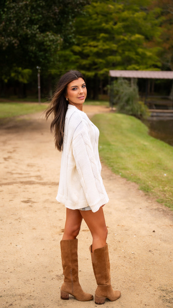 Shasta Oversized Sweater-Cream
