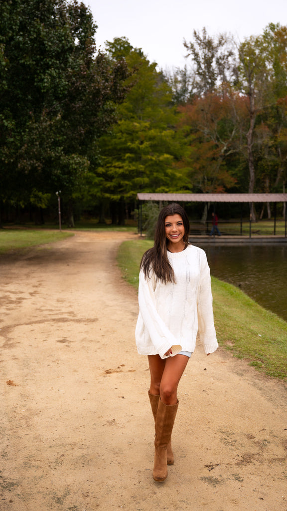 Shasta Oversized Sweater-Cream