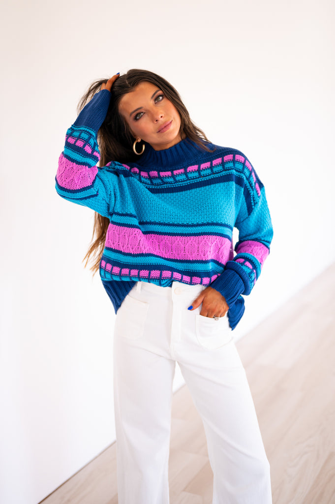 Sami Knit Sweater-Blue Multi