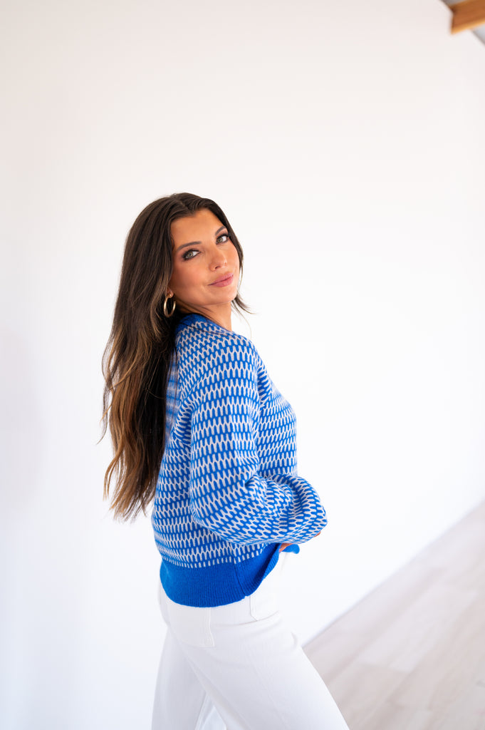 Vivvy Crewneck Sweater-Cobalt Blue