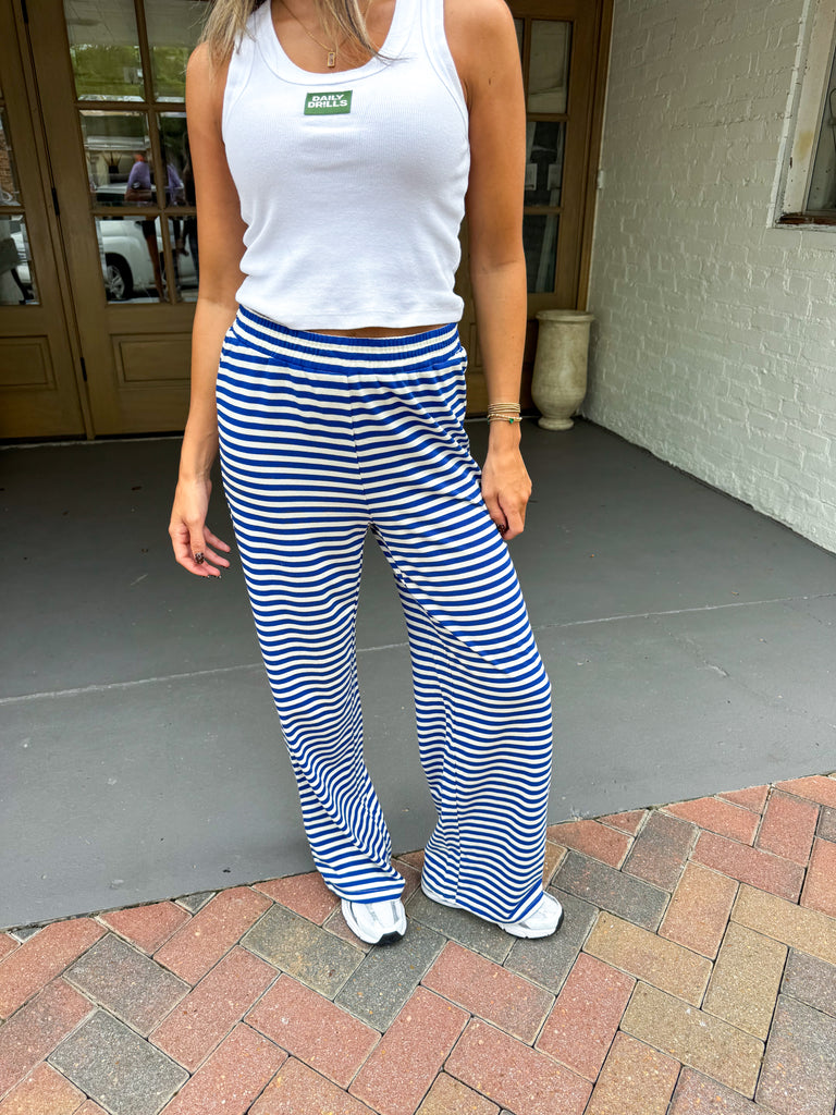 Rowan Stripe Pants-Blue