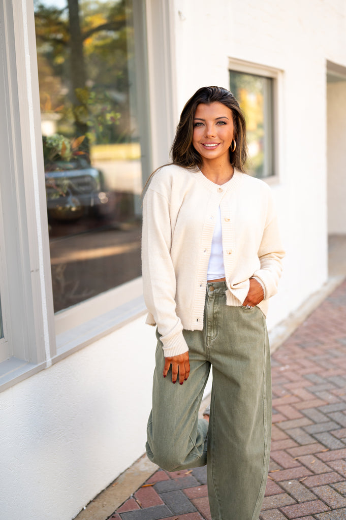 Oversized Sweater Cardigan-Oatmeal