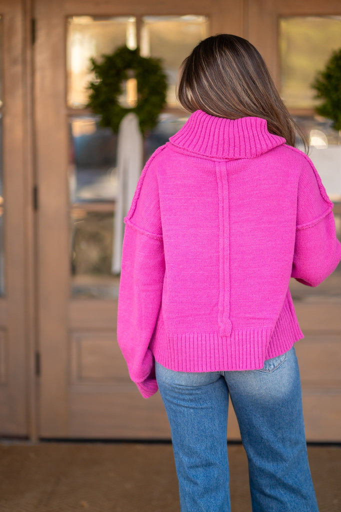 The Reagan Turtleneck Sweater-Pink