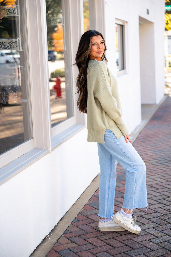 Nala Oversized Sweater-Sage