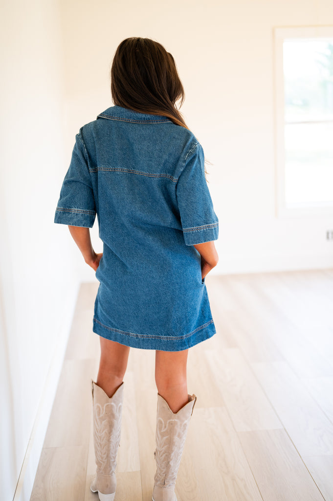 Jamie Denim Short Sleeve Dress