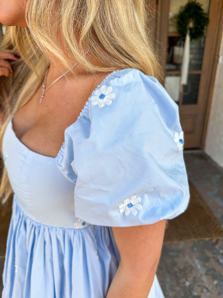 Daisy Embroidered Babydoll Dress