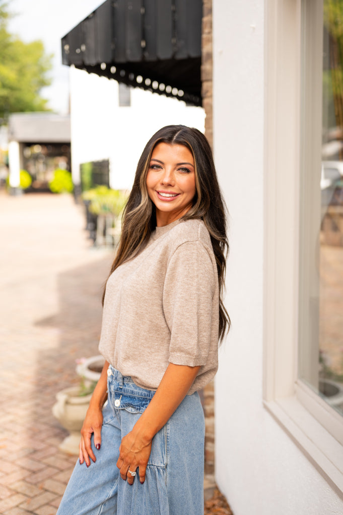 Marley Sweater Top-Mocha