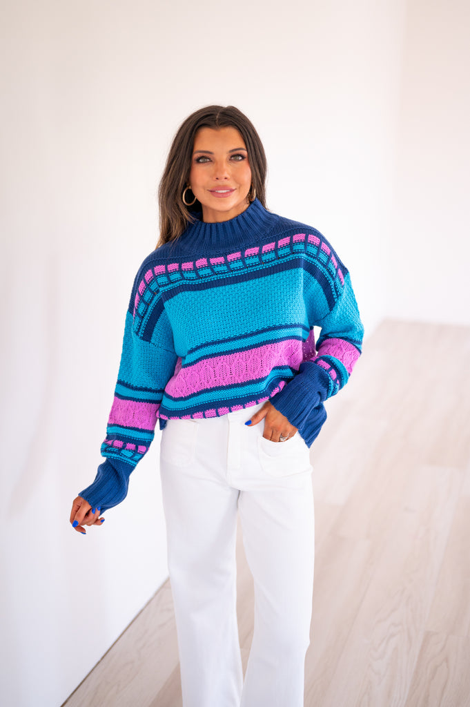 Sami Knit Sweater-Blue Multi