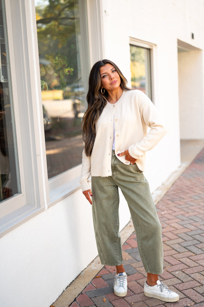 Oversized Sweater Cardigan-Oatmeal