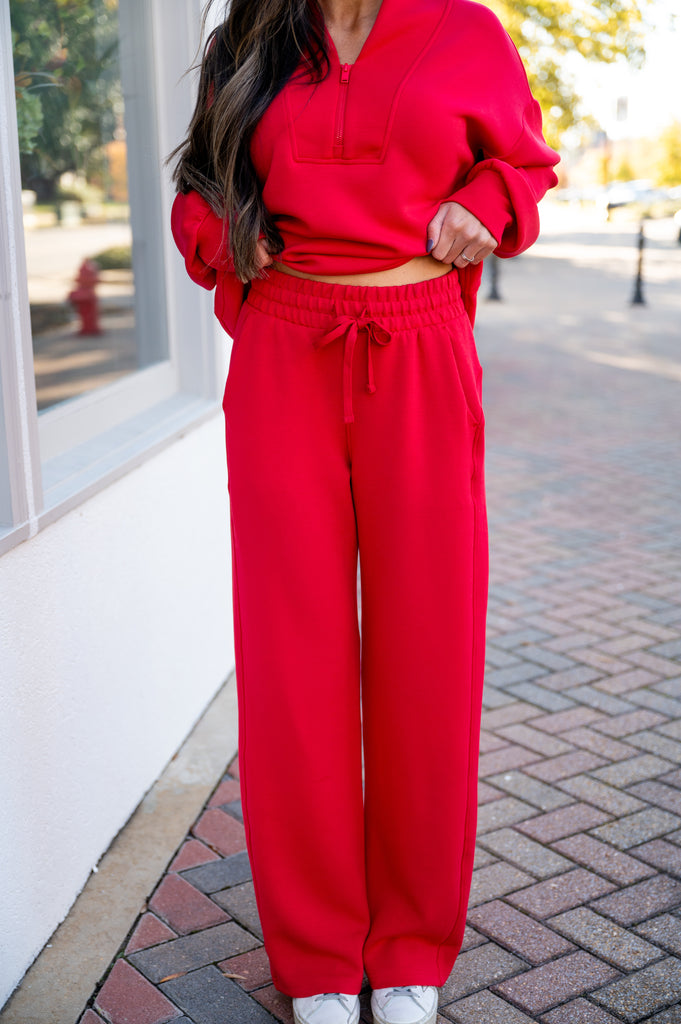 Scuba Pants Set-Red