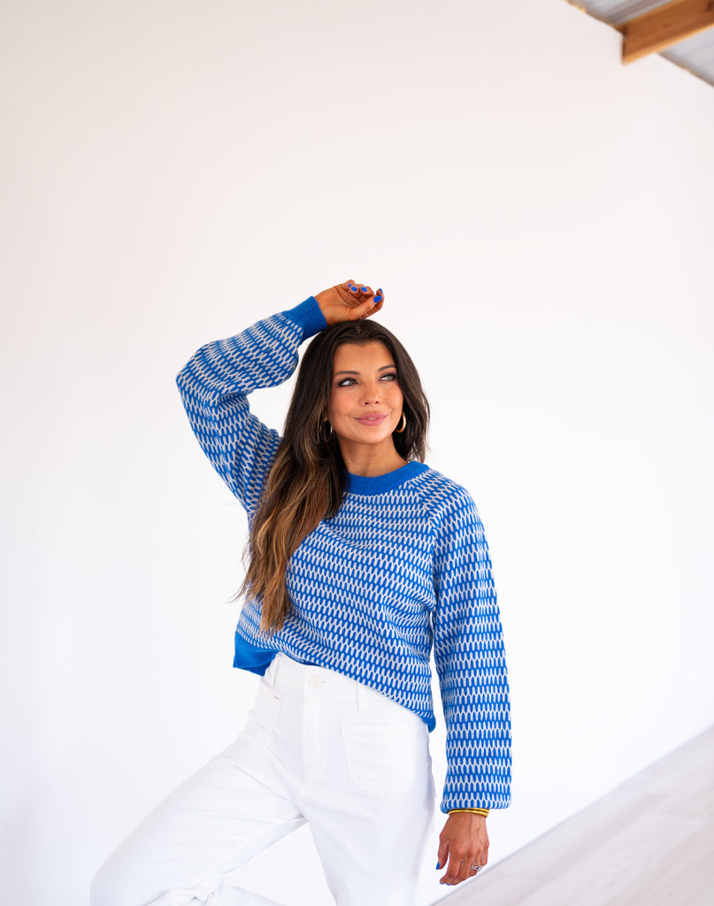 Vivvy Crewneck Sweater-Cobalt Blue