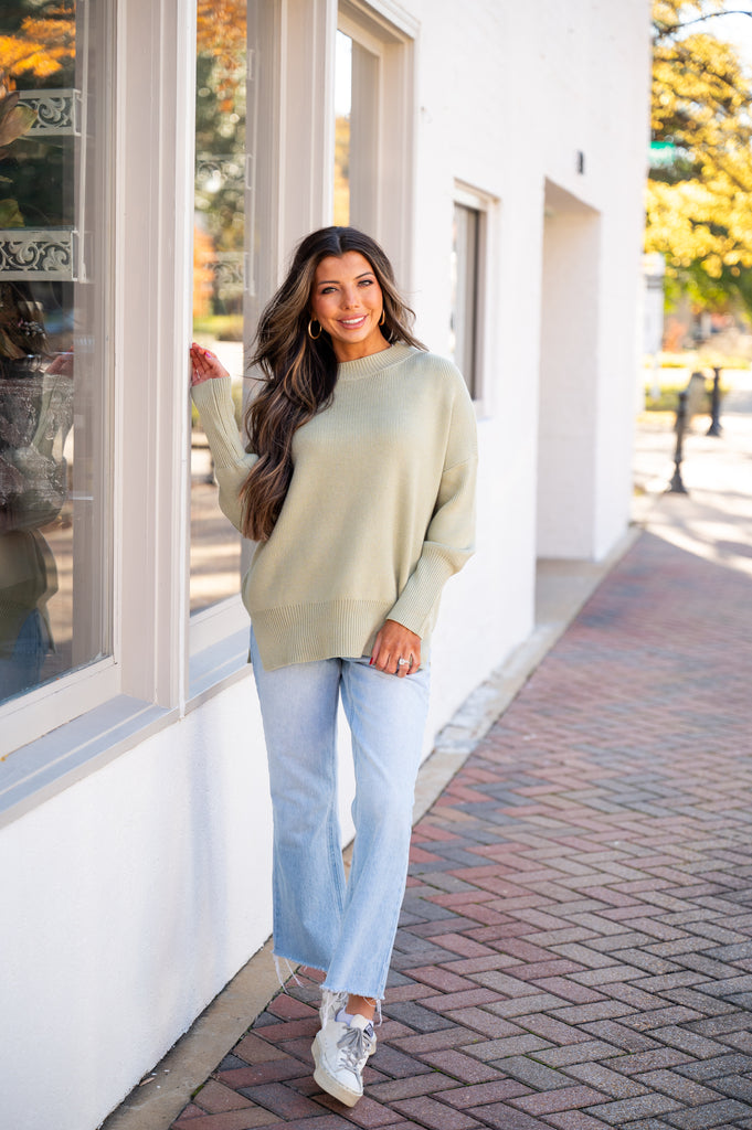 Nala Oversized Sweater-Sage