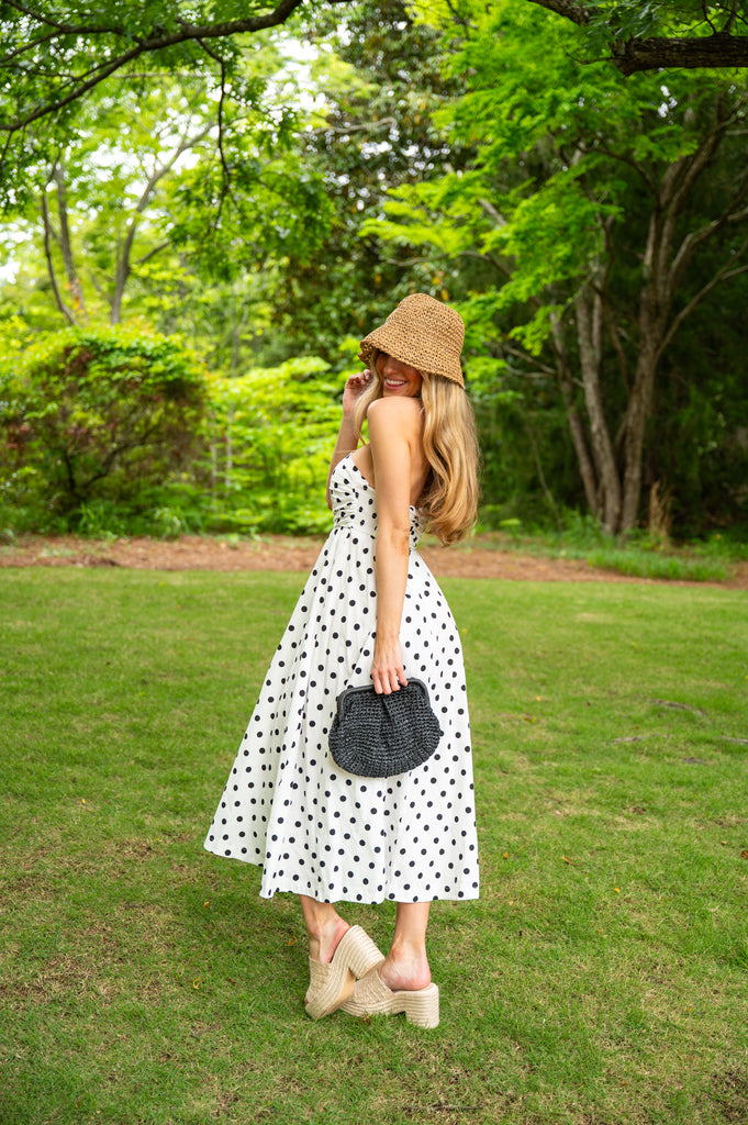 Shelby Polka Dot Tube Dress-Off white
