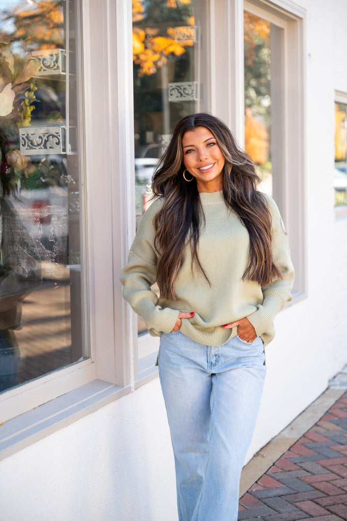 Nala Oversized Sweater-Sage