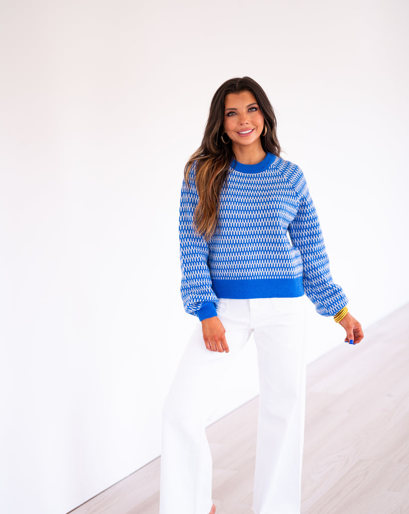 Vivvy Crewneck Sweater-Cobalt Blue