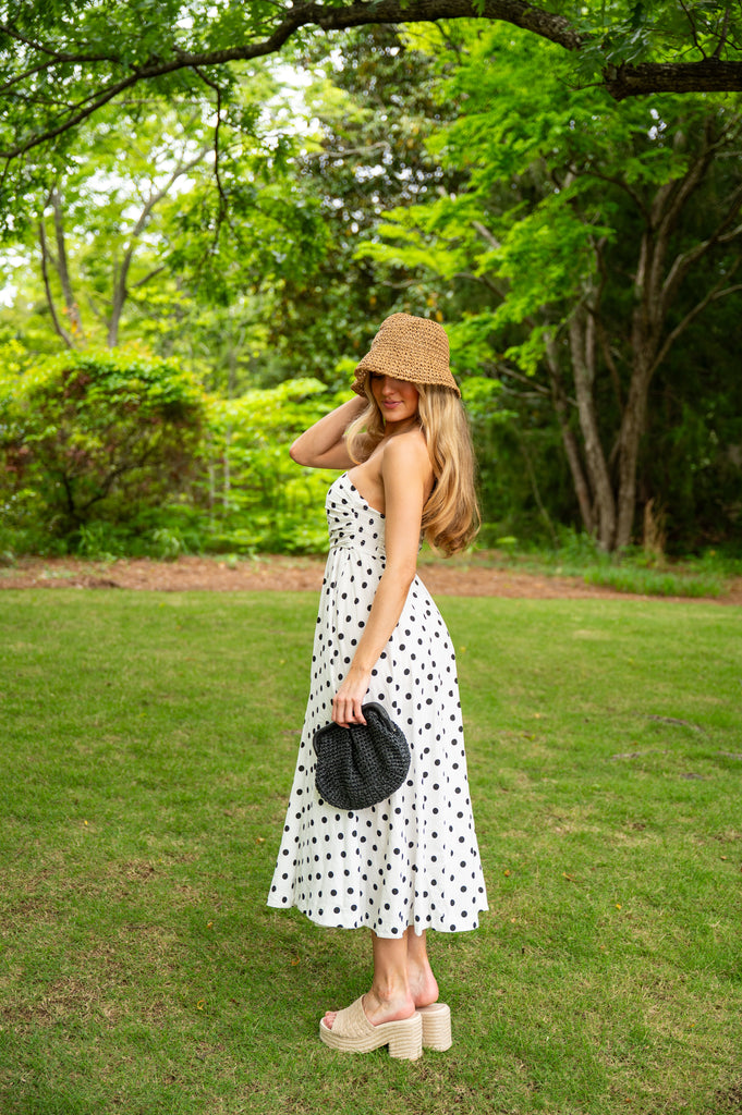 Shelby Polka Dot Tube Dress-Off white