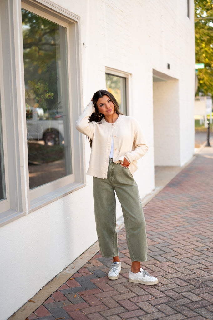 Oversized Sweater Cardigan-Oatmeal