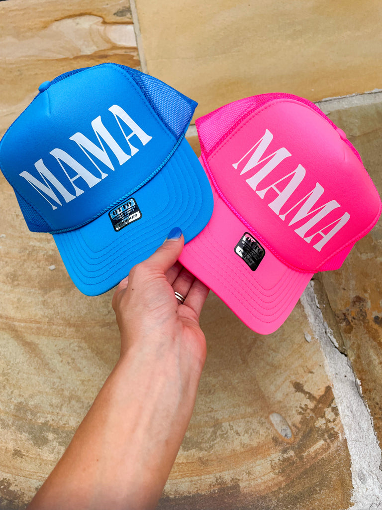Mama Trucker Hat-Blue