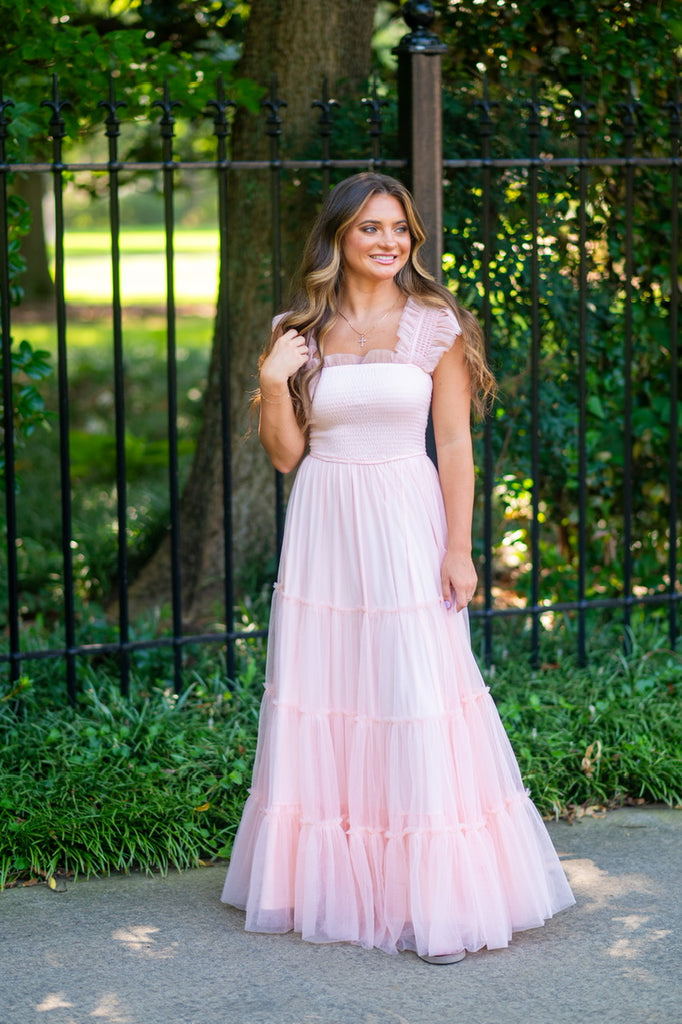 Tulle Maxi Dress - Pink