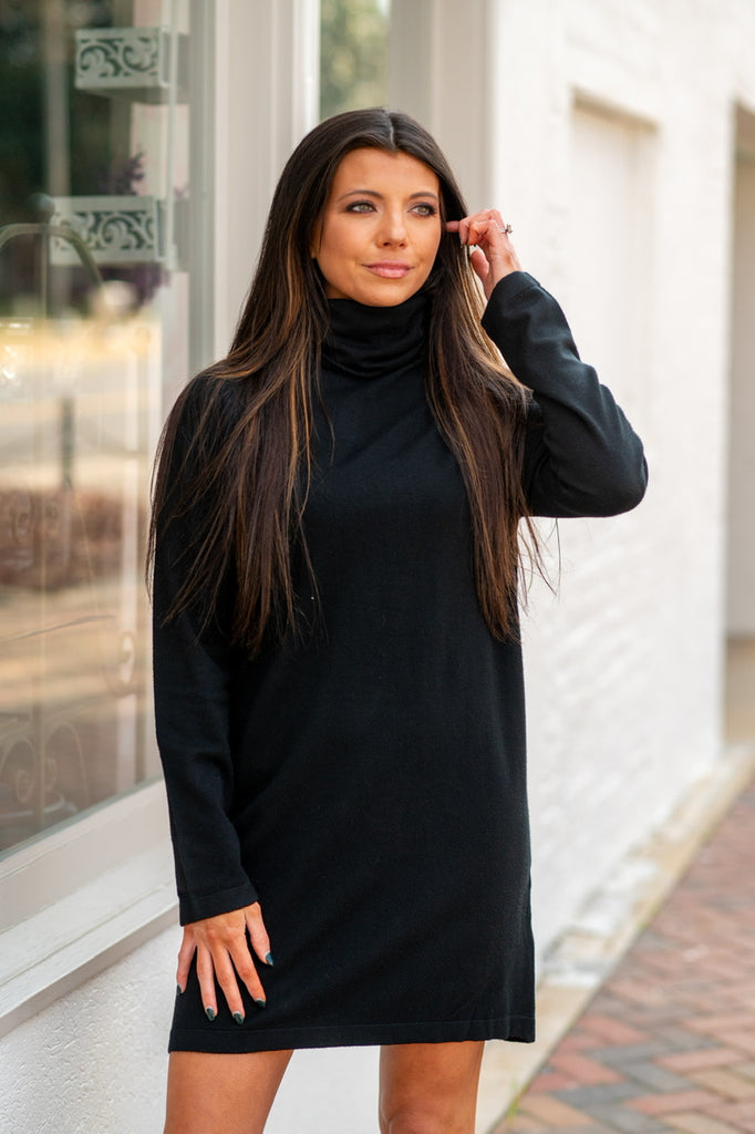 Black Turtleneck Sweater Dress