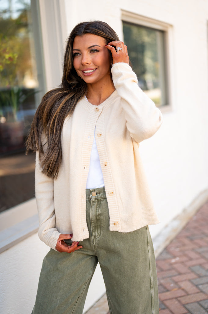 Oversized Sweater Cardigan-Oatmeal