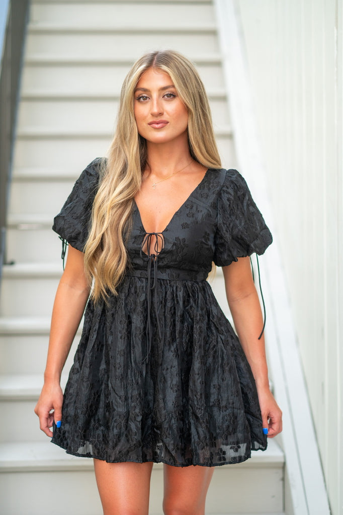 Fall In Love Black Mini Dress