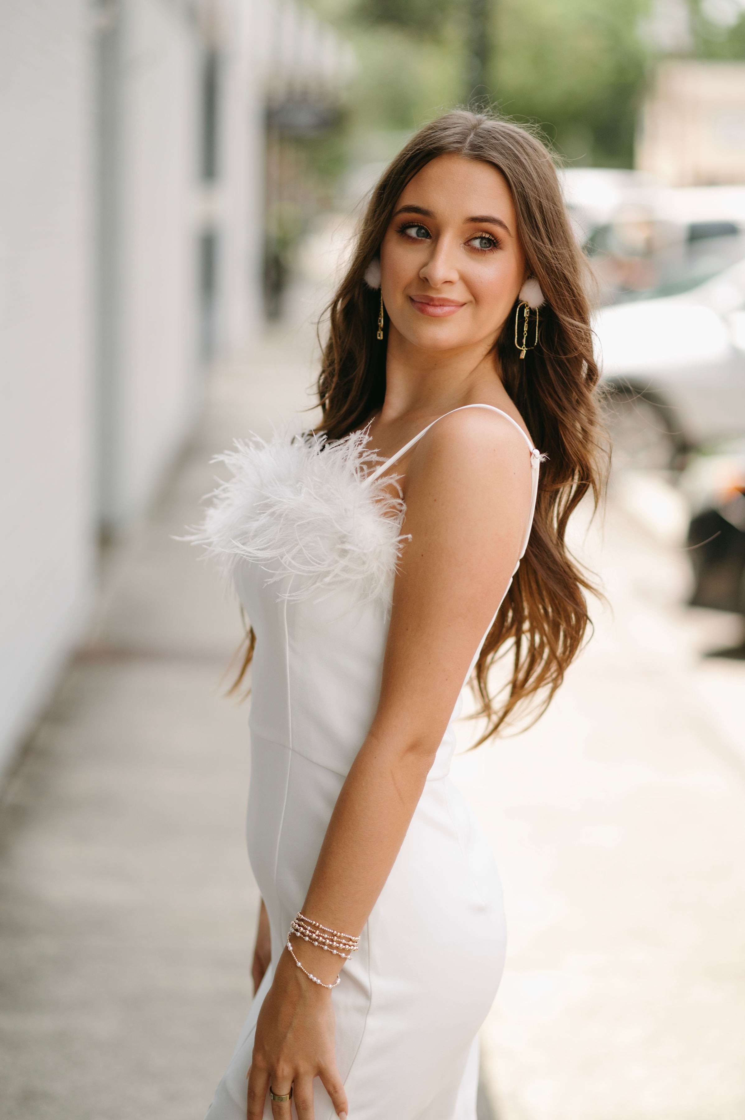white in dress Center Of Attention Dress- White