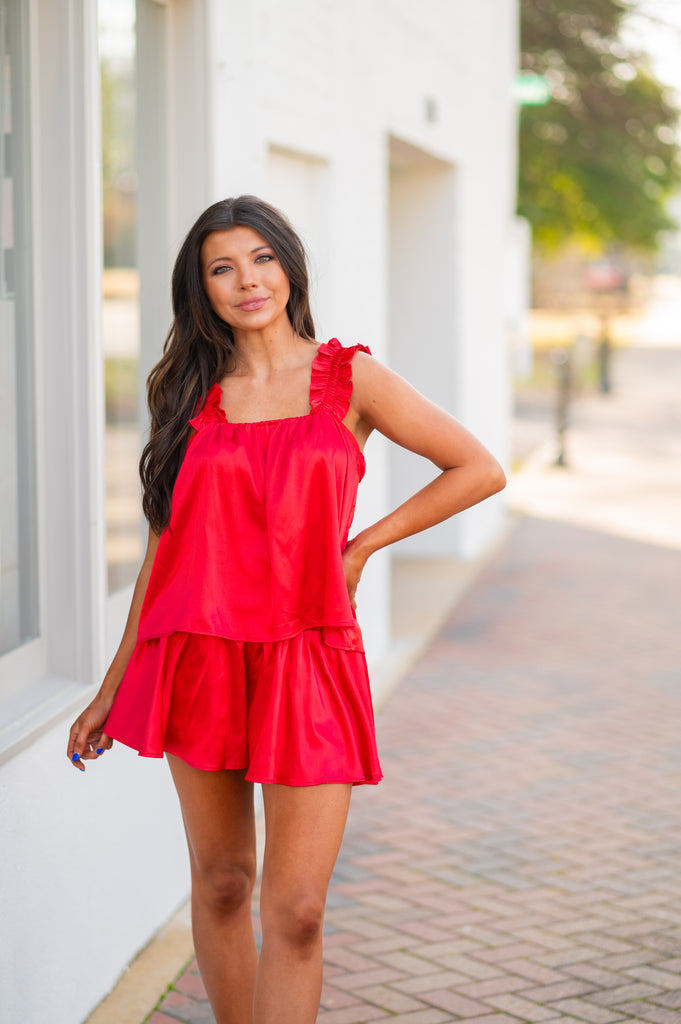 red chilli dress Hot Red Chili Pepper Pattern With Black Background Chili A-Line Dress by Natbasil