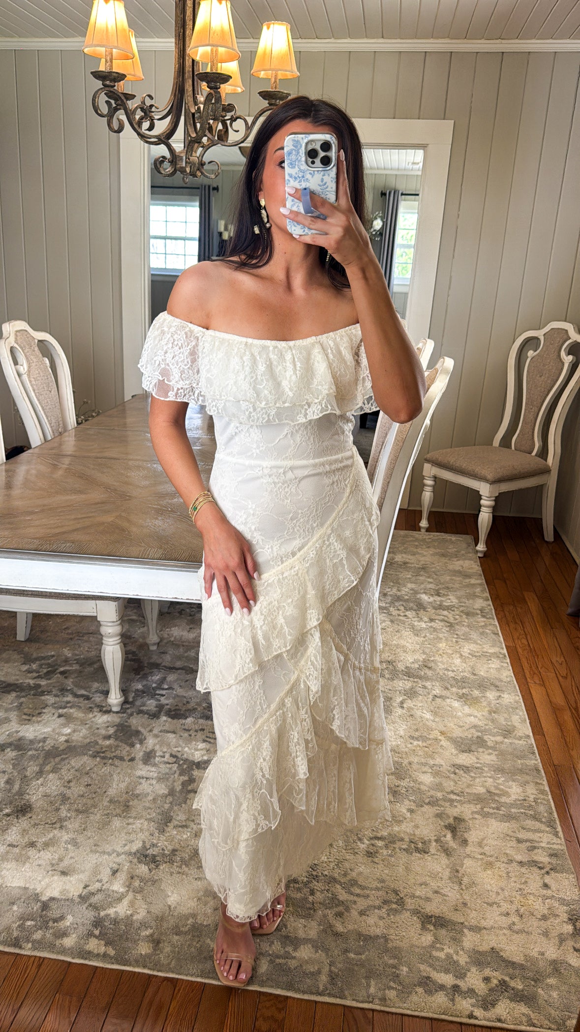 Lace Ruffle Tiered Maxi Dress