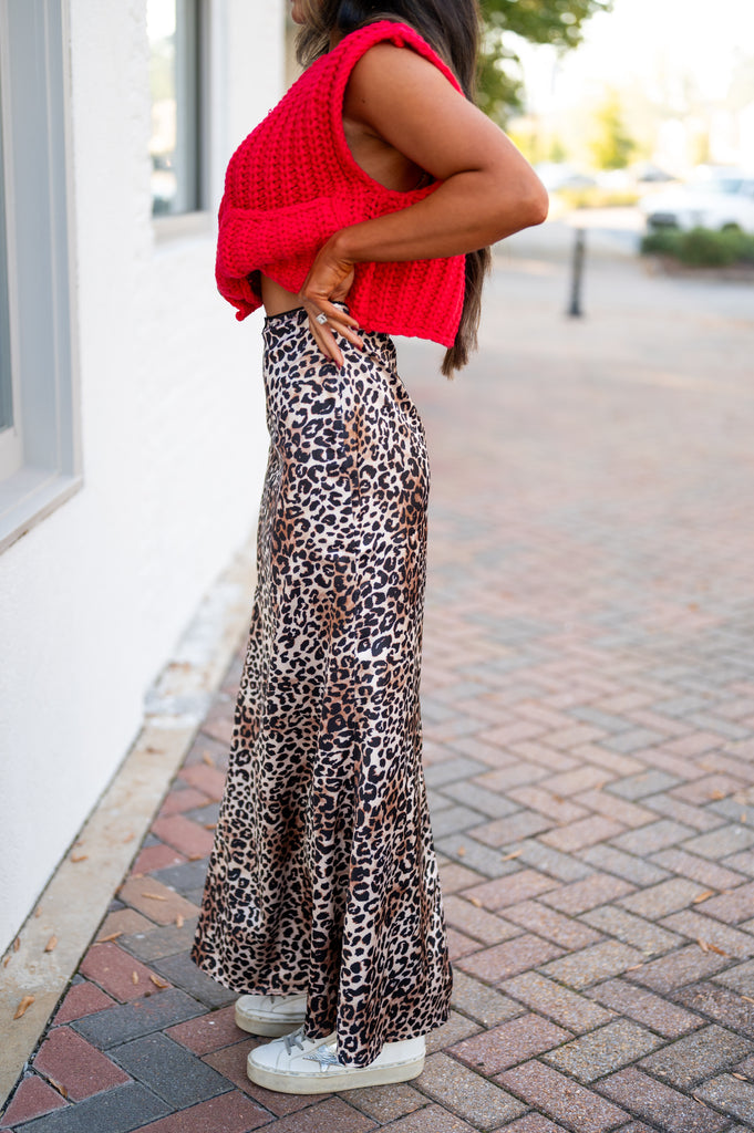 Leopard Print Maxi Skirt