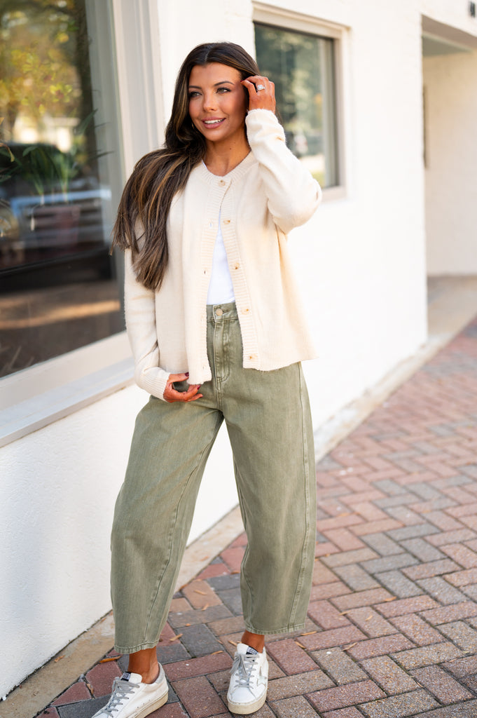 Oversized Sweater Cardigan-Oatmeal