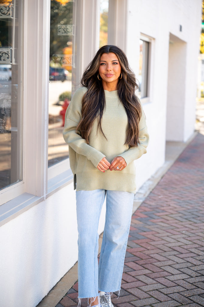 Nala Oversized Sweater-Sage