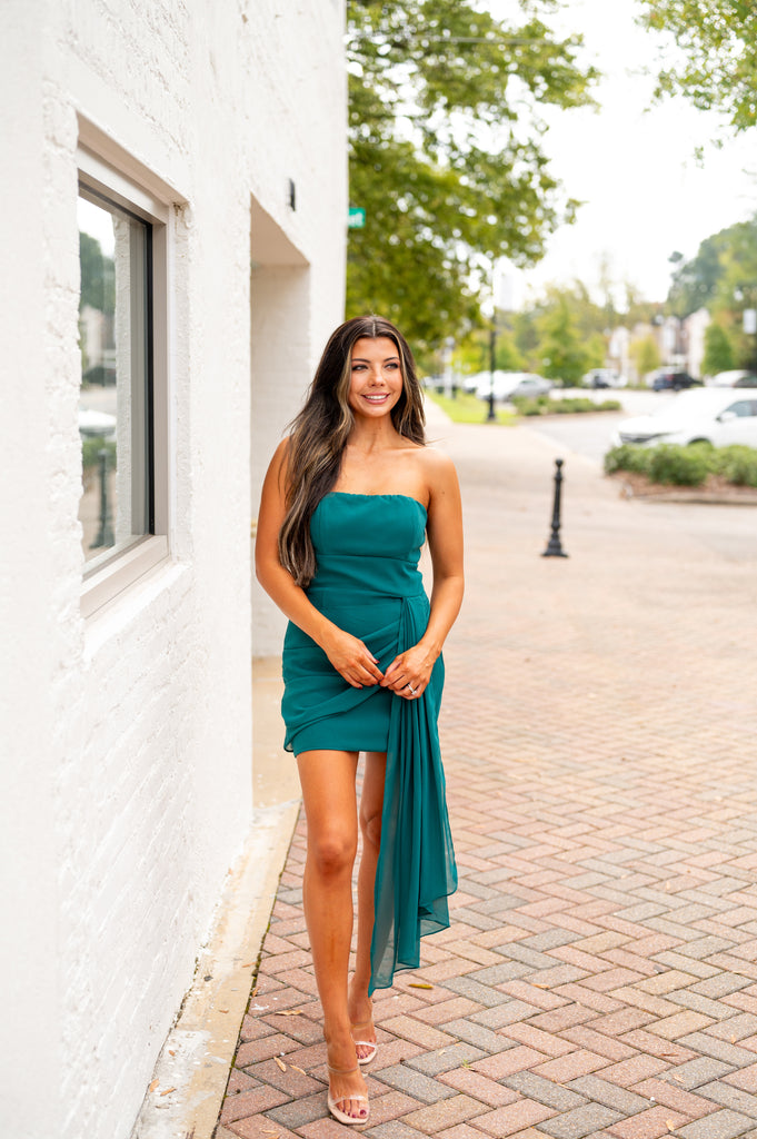 mini hunter green dress Hunter Green Velvet Etta Mini Dress
