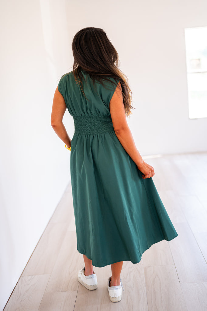 Aden Midi Zipper Dress-Hunter Green | Inside Out Boutique Aden Midi Zipper Dress-Hunter Green | Inside Out Boutique