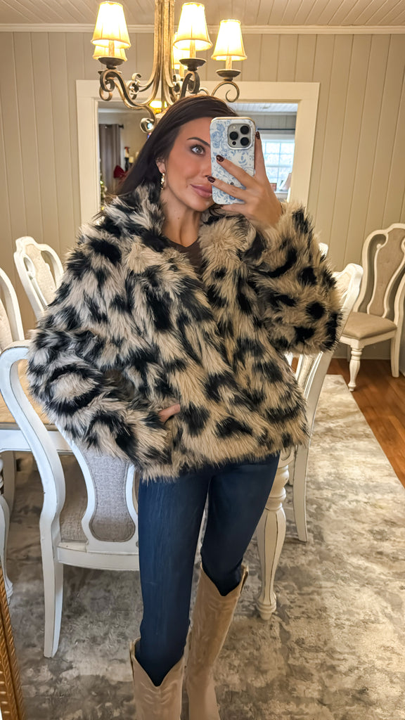 Leopard Faux Fur Coat