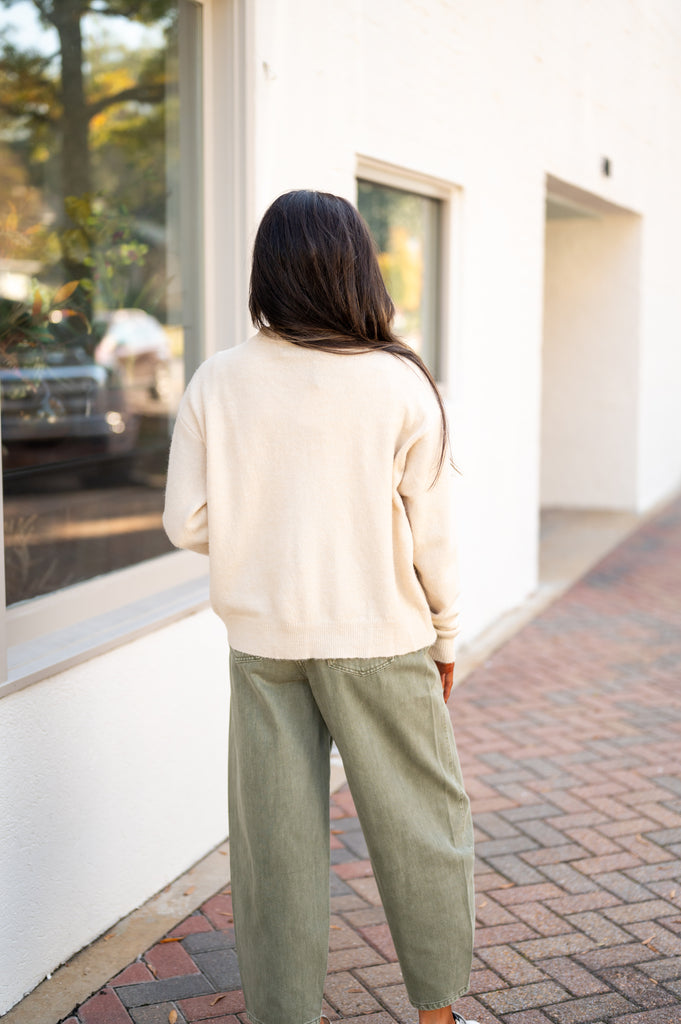 Oversized Sweater Cardigan-Oatmeal