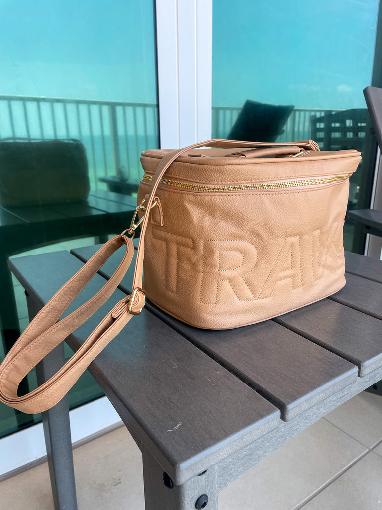 Travel Leather Open Top Bag