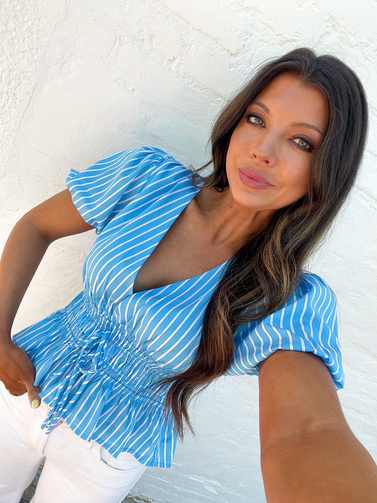 The Marley Stripe Blue Top