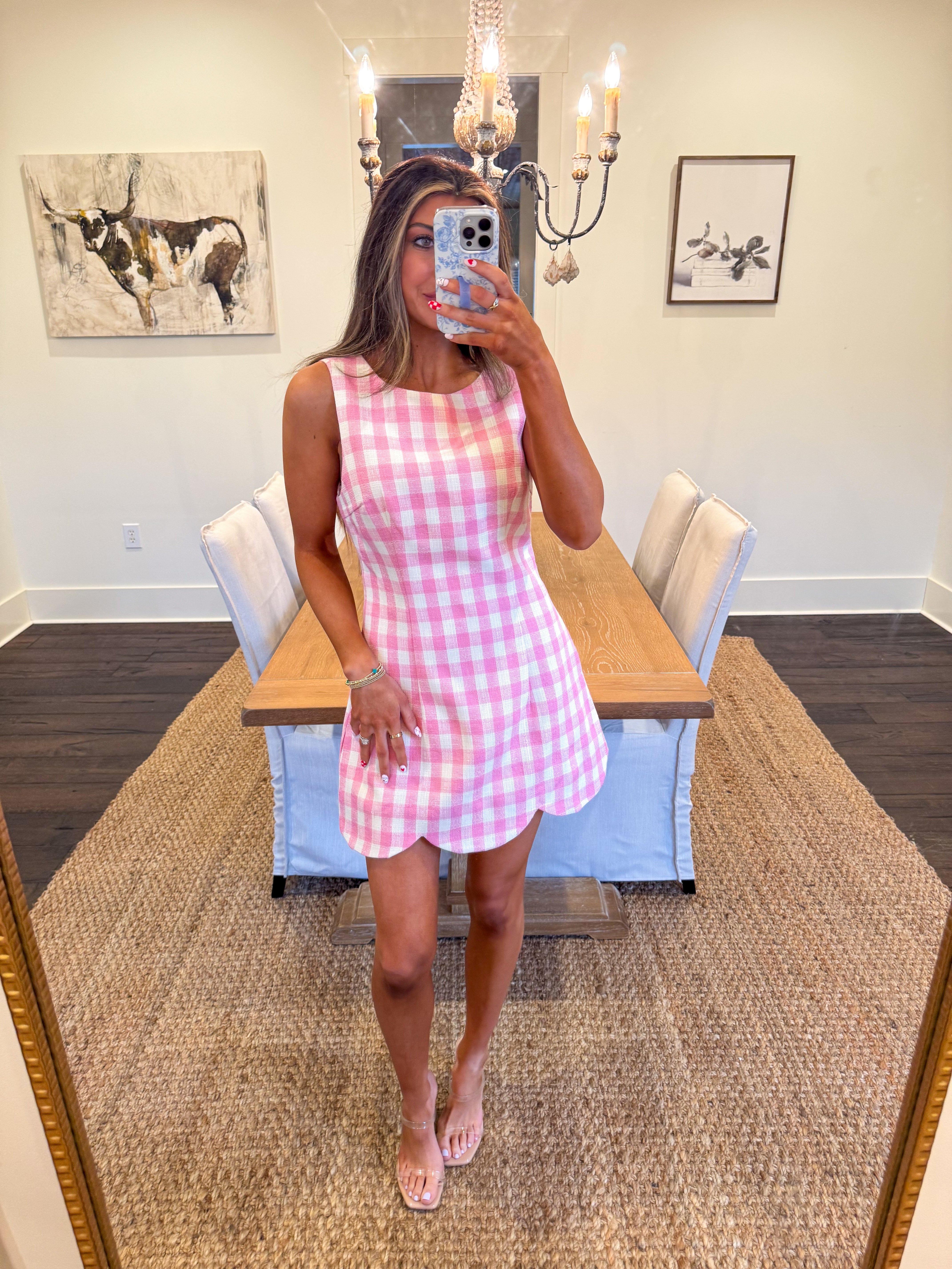 Gingham Scalloped Dress