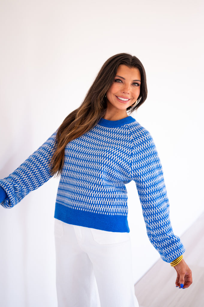 Vivvy Crewneck Sweater-Cobalt Blue