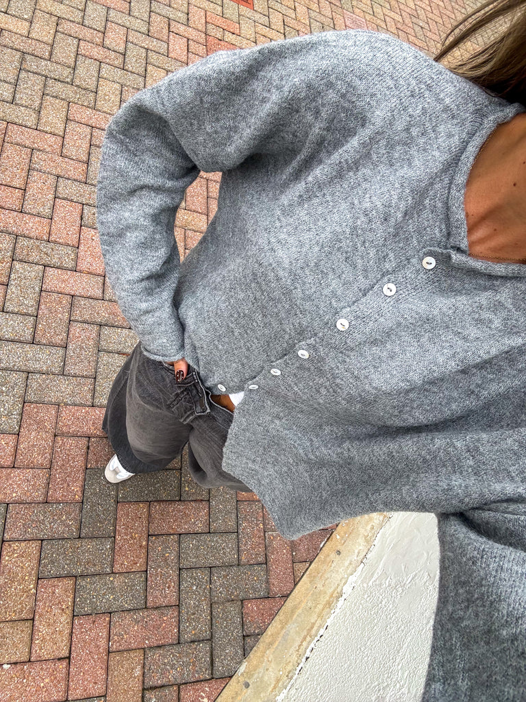 Sofia Cardigan-Heather Grey