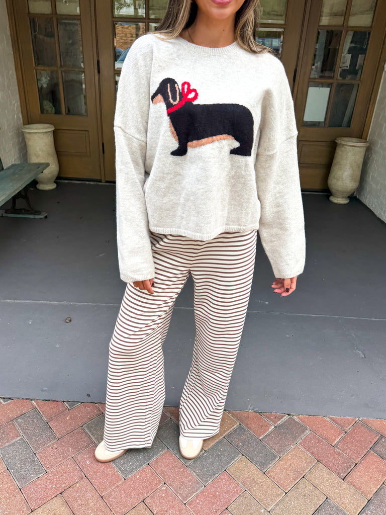 Rowan Stripe Pants - Tan/Ivory