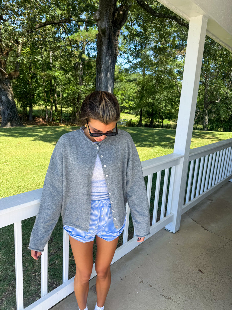 Sofia Cardigan-Heather Grey