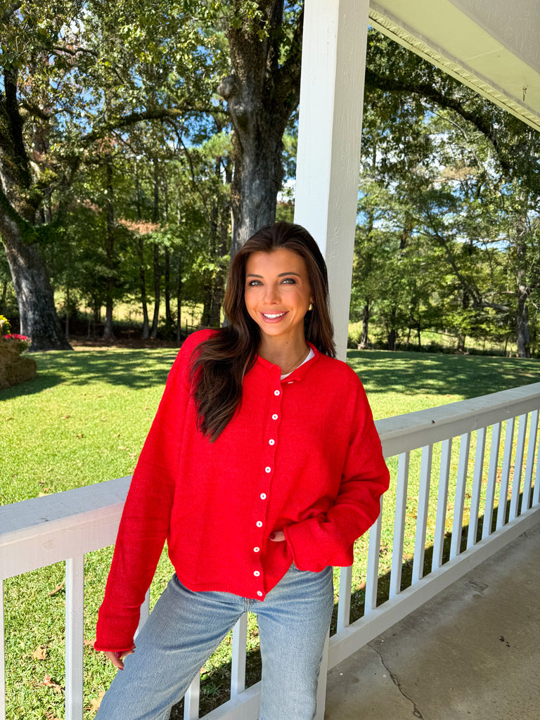 Red Sofia Cardigan