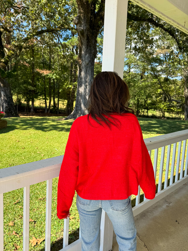 Red Sofia Cardigan