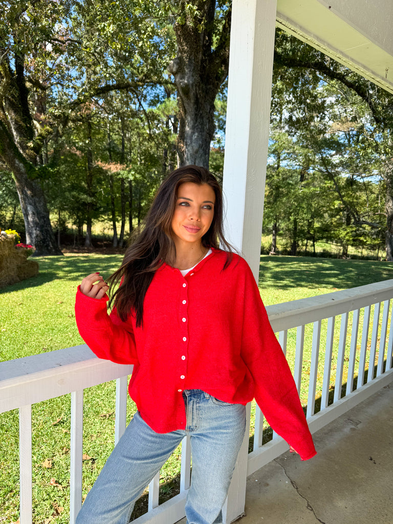 Red Sofia Cardigan