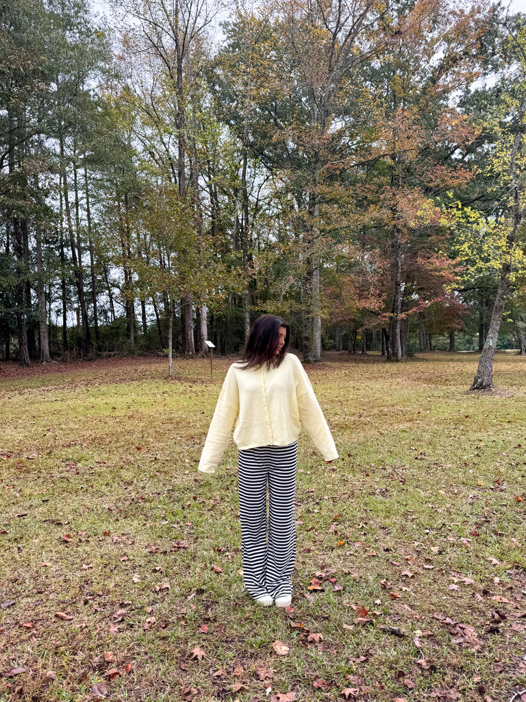 Rowan Stripe Pants-Navy